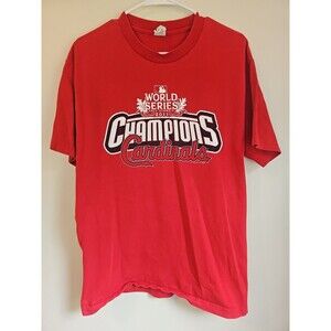 2011 St. Louis Cardinals World Series Champions Fall Classic Red T-Shirt Large